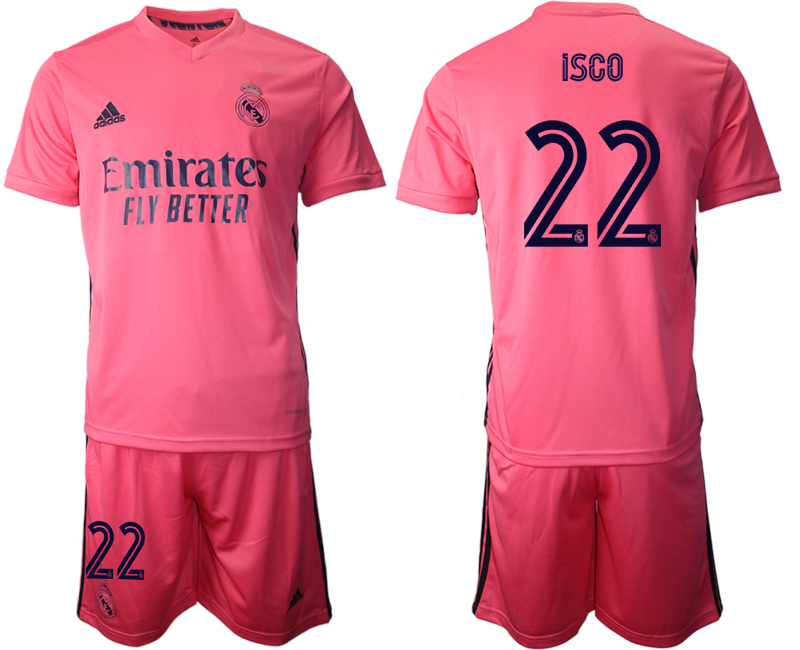Men 2020-2021 club Real Madrid away #22 pink Soccer Jerseys->real madrid jersey->Soccer Club Jersey